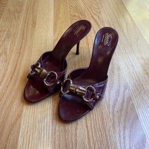 Gucci Patent Leather Mules with Horsebit, Size 6.5